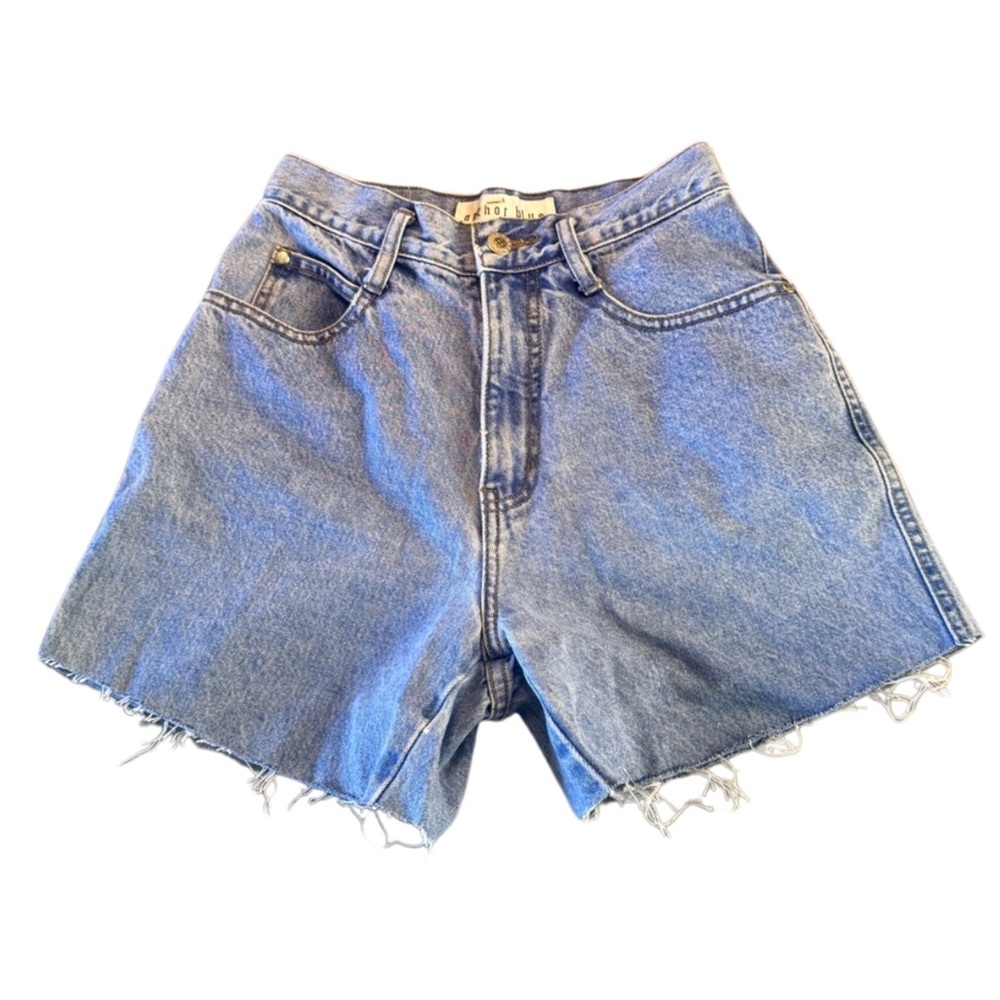 Vintage Anchor Blue High Waisted Denim Shorts